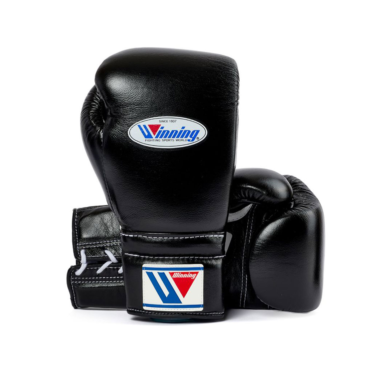 1:1 Custom Handmade Winning Lace-up Training boxing gloves - Black